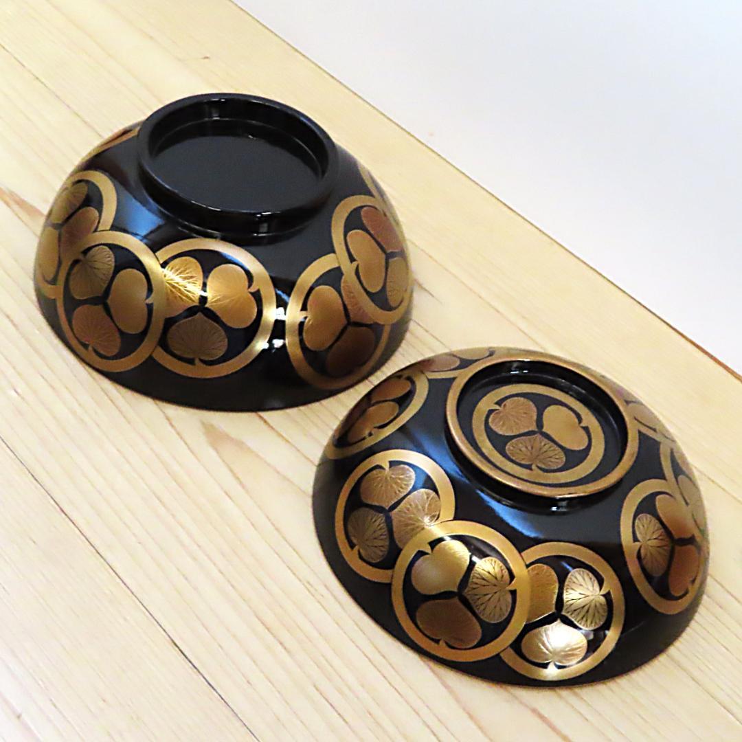 尾張藩　徳川家三つ葉葵紋蓋椀（茶碗・重箱・蒔絵・食籠・大名道具）