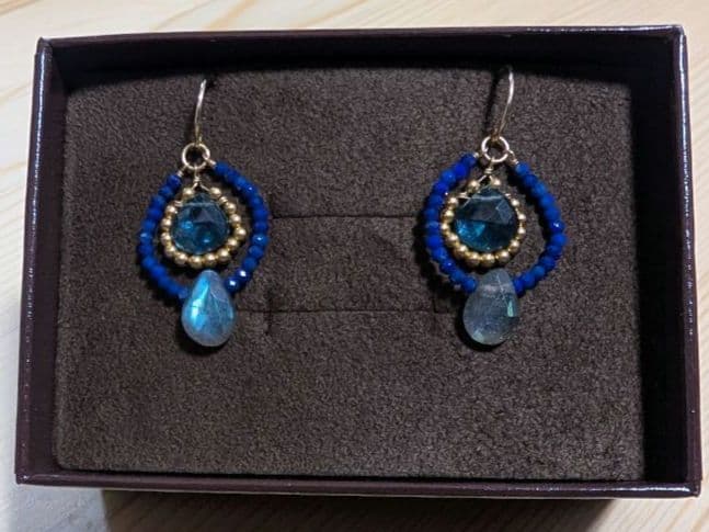 agate ☆アガット☆K10フックピアス☆ラピスラズリ