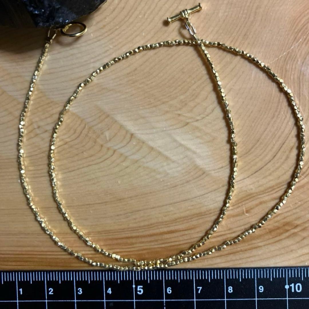 カレンシルバー　ヴェルメイユ(18KGP)ランダムカットビーズ 38cm