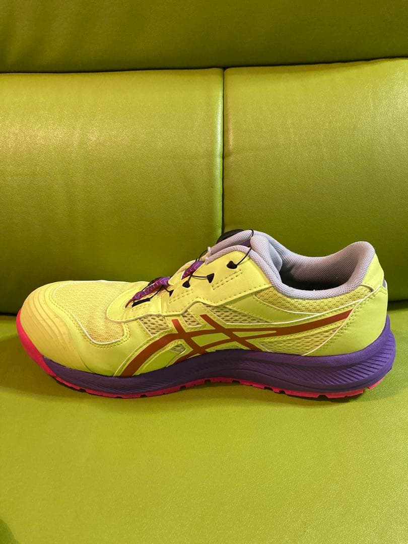 洗濯済み　ほぼ新品　asics BOA 安全靴 イエロー/パープル　27cm