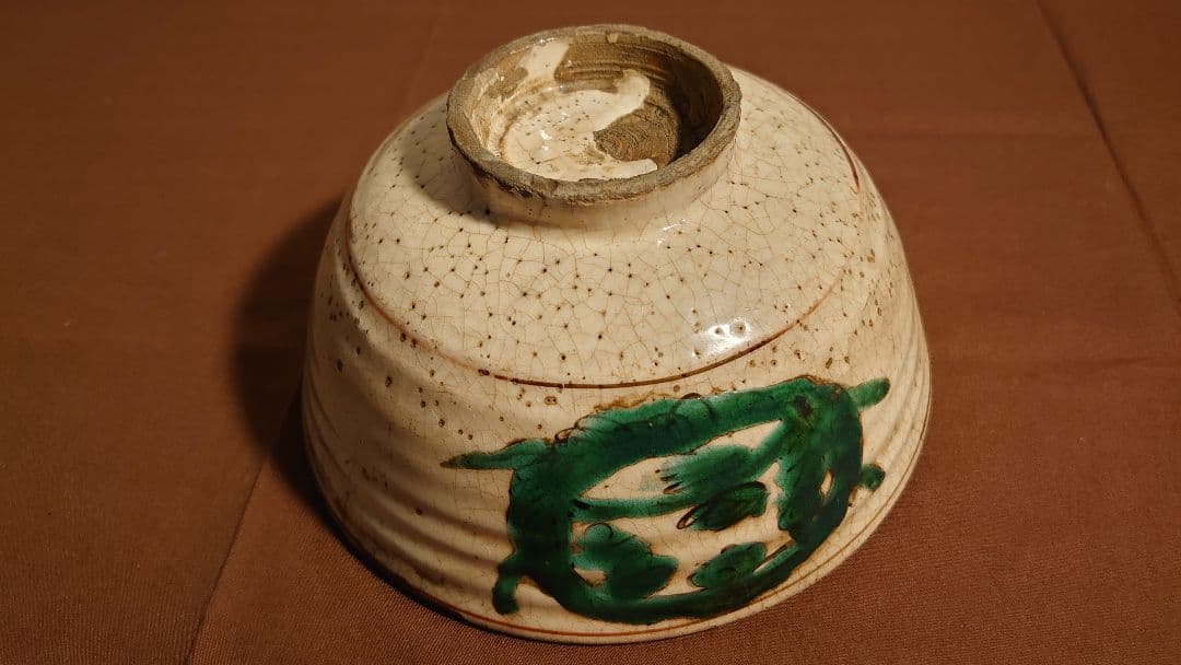 古玩　中国美術　陶器　呉須赤絵　龍紋　１客