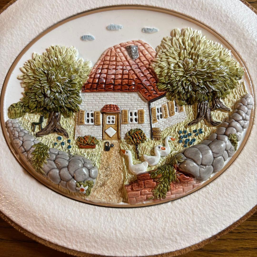 Linder terrastudio アンティーク　ハンドメイド　壁掛け陶板