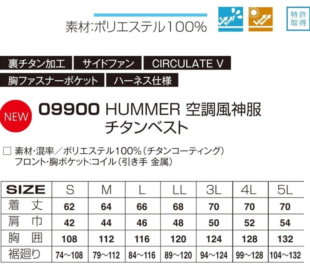 オーダーメイド　HUMMER4つ穴空調服