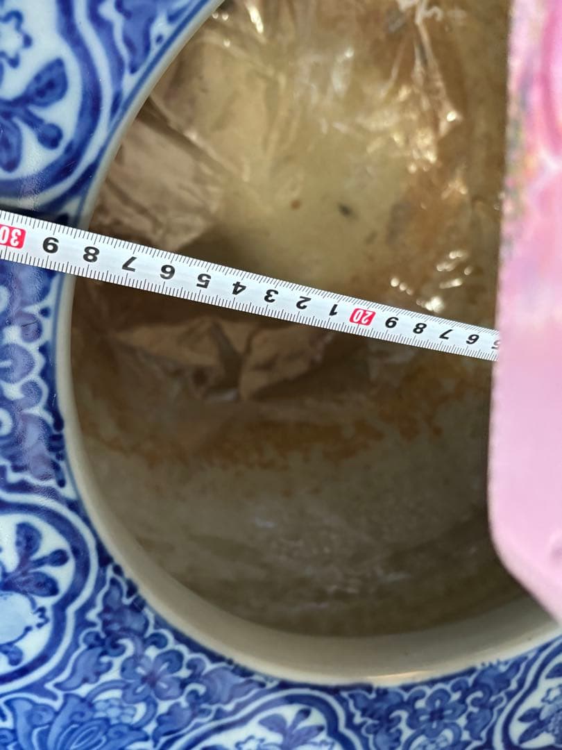 ☆大特価☆陶器　青白磁 火鉢 風景画装飾