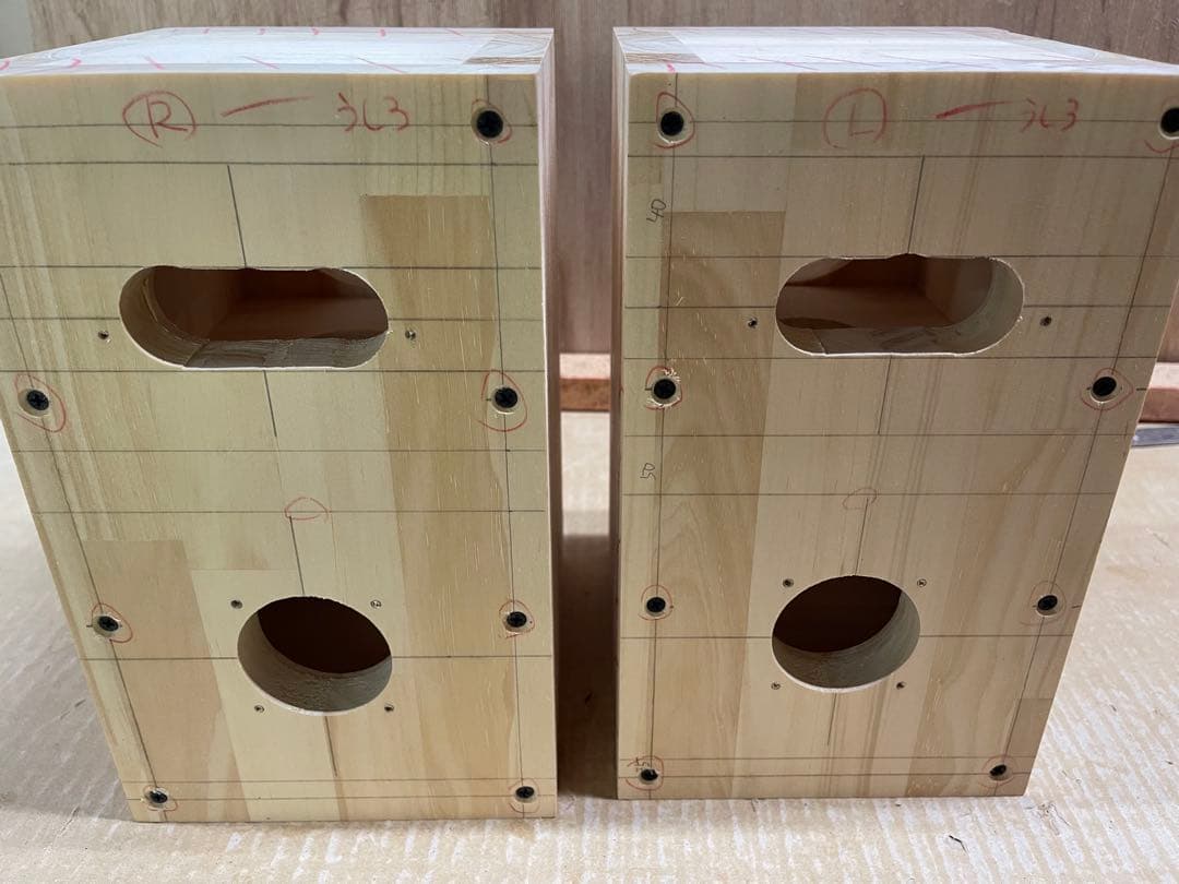 wooden12 Wバスレフ4スピーカー　自作スピーカー