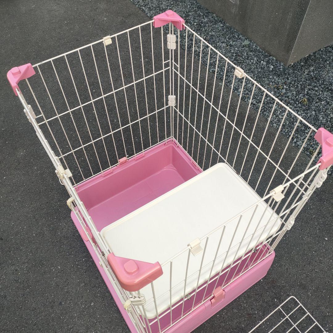 Richell 猫用 ラクリーンケージ 700H ピンク ペットゲージ