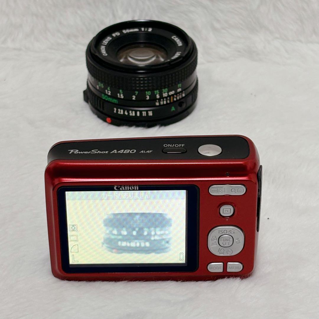 【美品】Canon PowerShot A480 デジタルカメラ　レッド