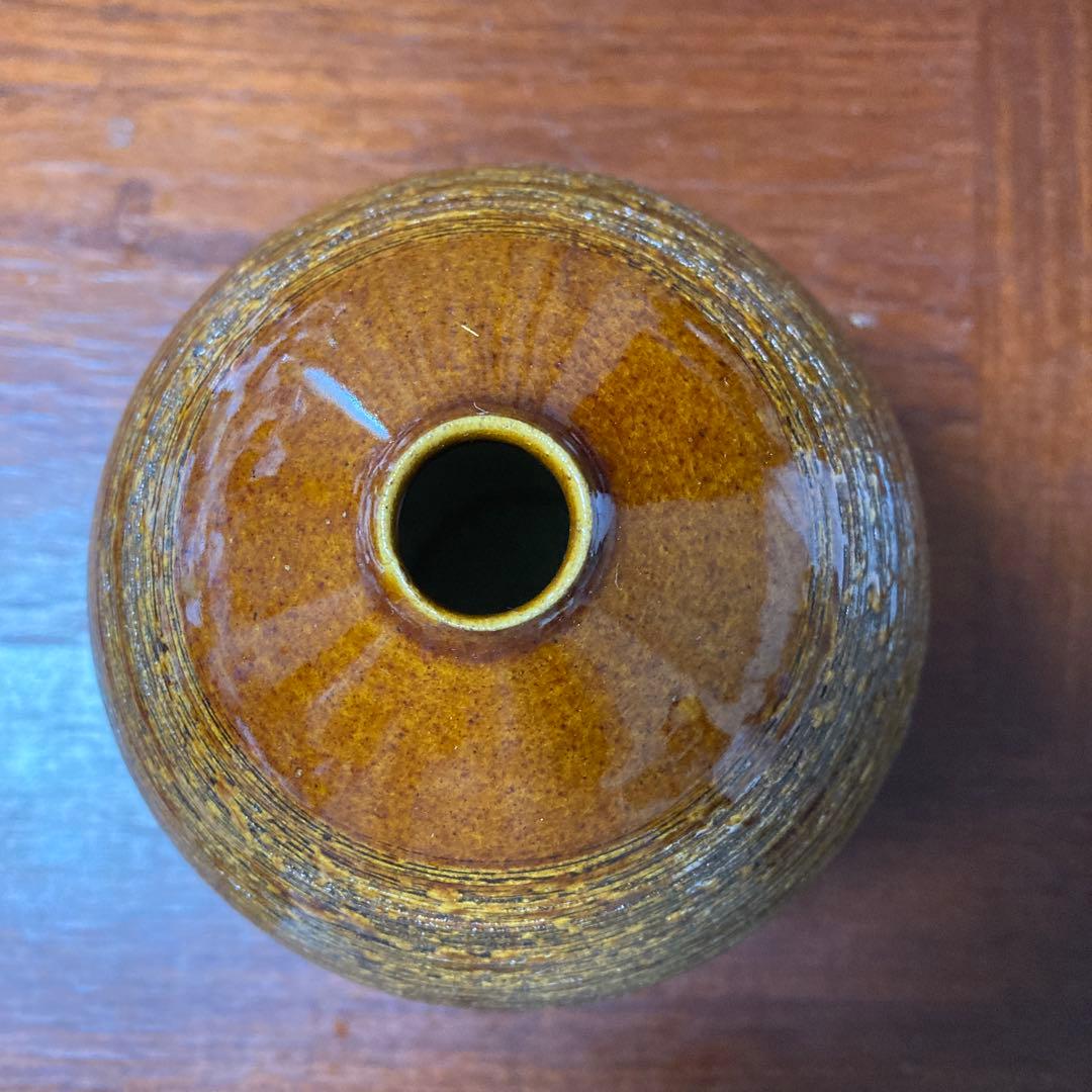 卵型陶器 手描きの鳥の絵付き　大樋窯　箱付き