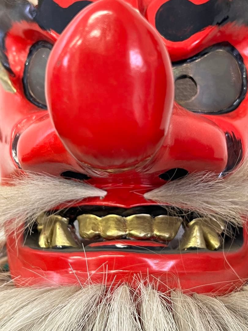 備中神楽面　天狗面　木彫　神楽面　お面