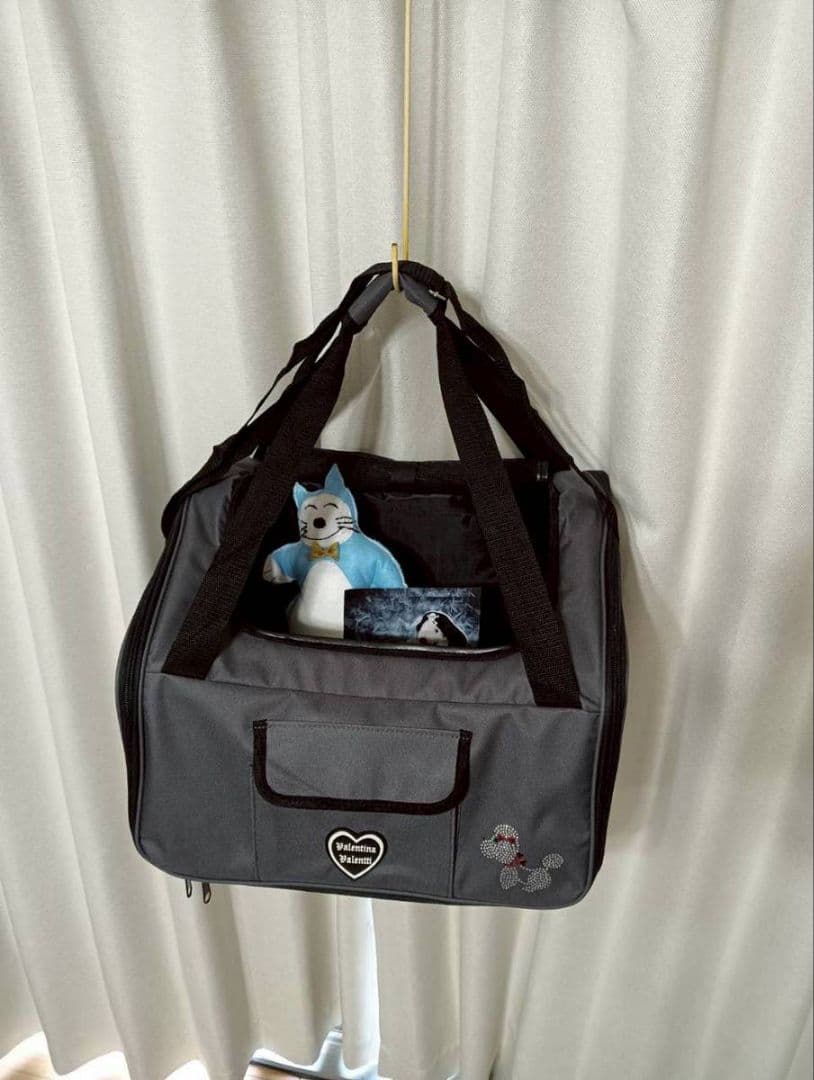 犬用キャリーバッグ グレー メッシュ