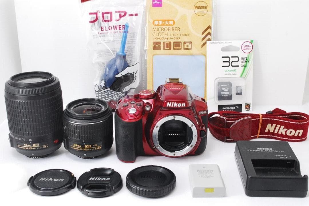 美品　Nikon D5300 ダブルレンズ レッド ショット数少　Wi-Fi