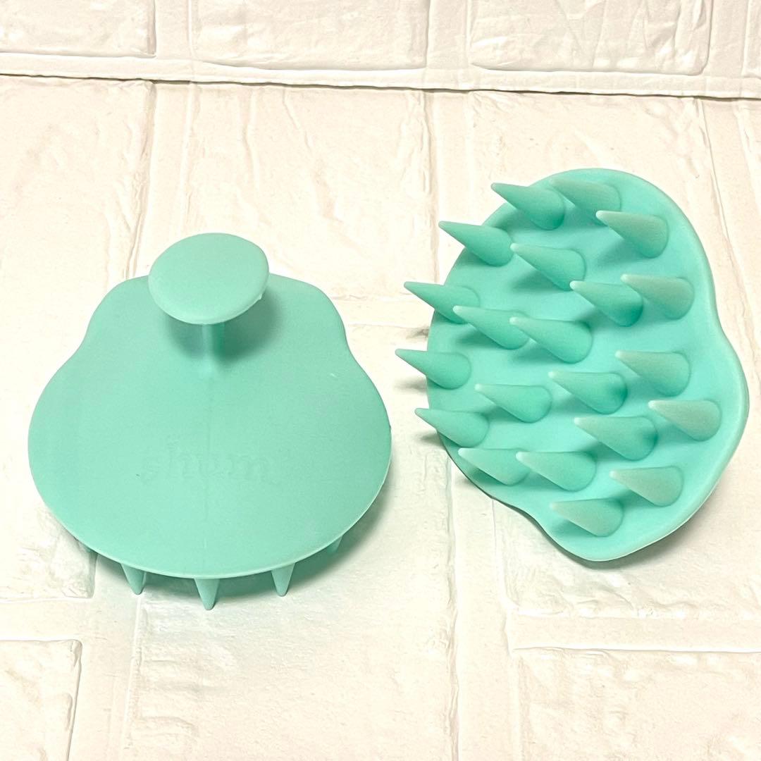 shum シャンプーブラシ ヘッドスパ 水色 シリコン製 2個セット