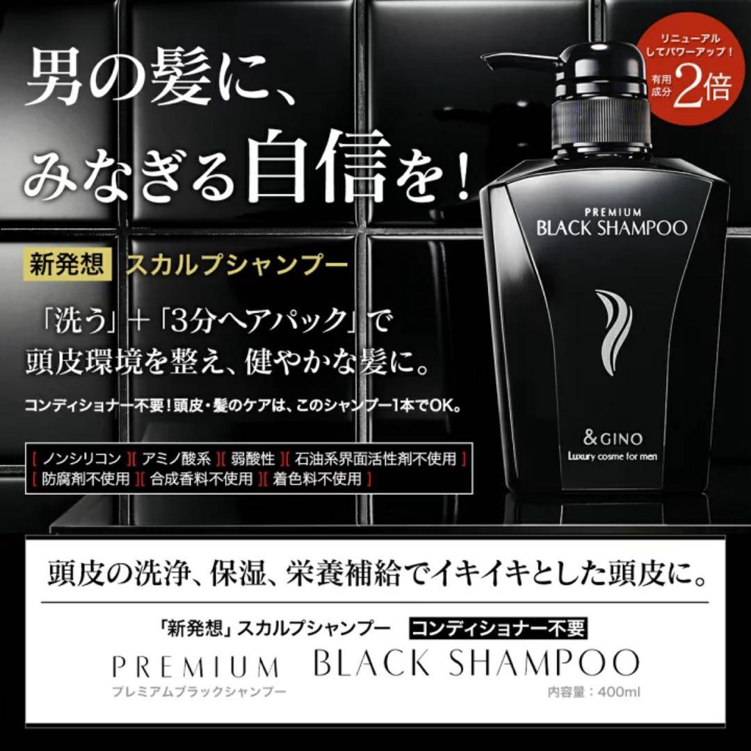 &GINO プレミアムブラックシャンプー 400ml