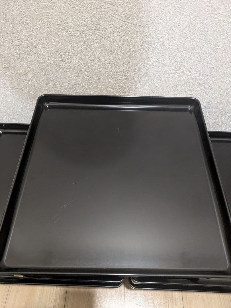 岐阜愛知引取り☑️黒い漆器の脚付き膳5個セット　新品未使用