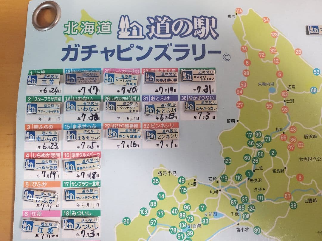 北海道　道の駅　ガチャピンズラリー2020コンプリート