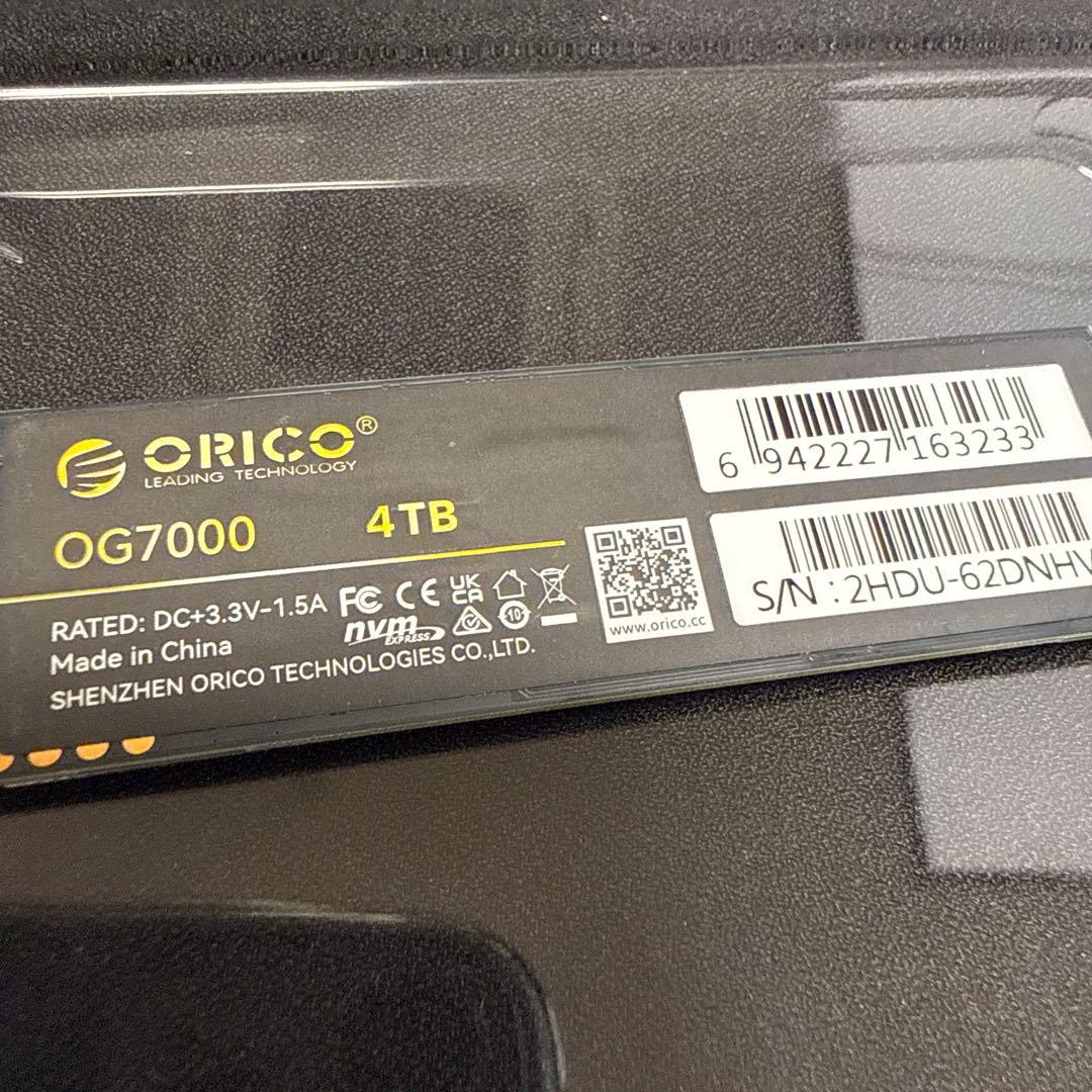 【未使用】ORICO OG7000 4TB NVMe SSD PCIe Gen4
