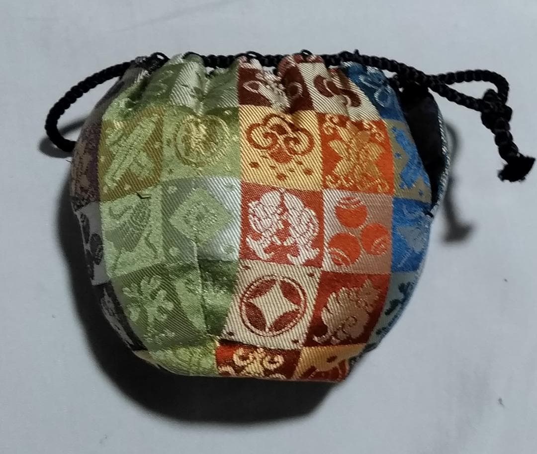 茶道具　備前焼文琳茶入　各見政美作　備前文琳茶入　石畳宝尽文仕覆　美品！！