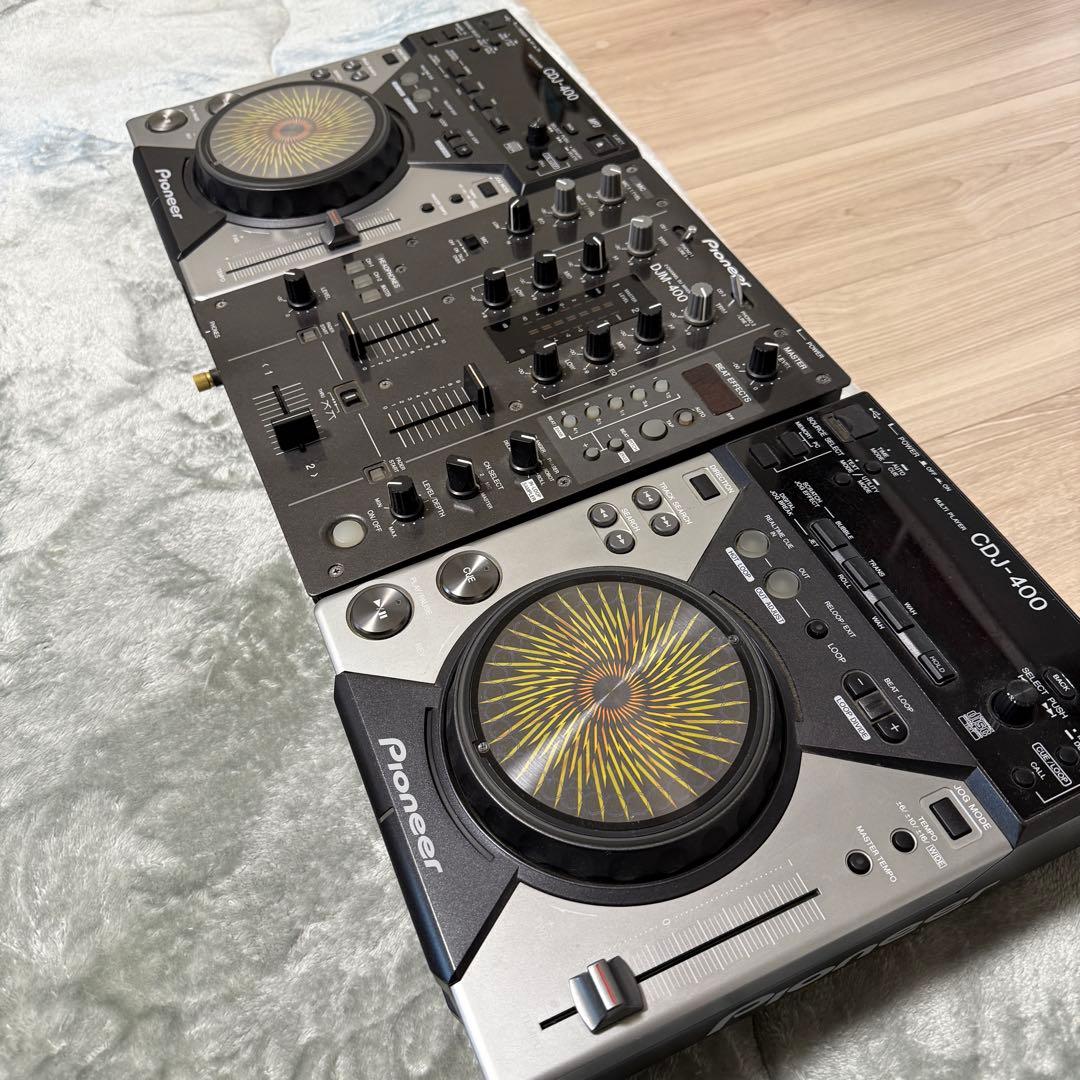Pioneer DJM-400 & CDJ-400×2セット　スピーカー付き