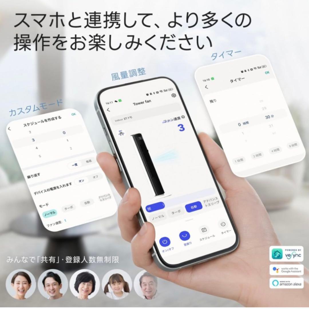 Levoit タワーファン 扇風機 LTF‑F422S‑WJP スマートファン