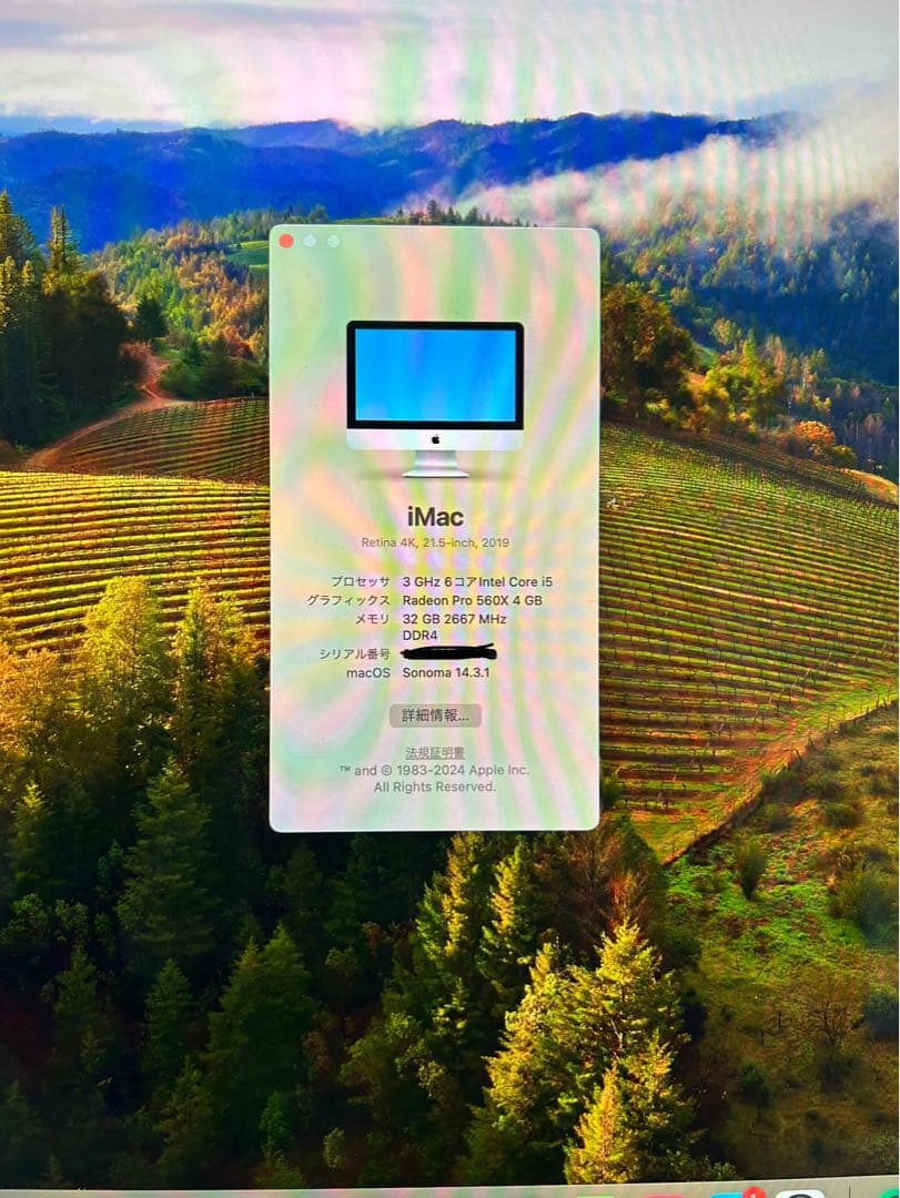 iMac 21.5 i5 メモリ32G SSD512G Retina 4K 箱付