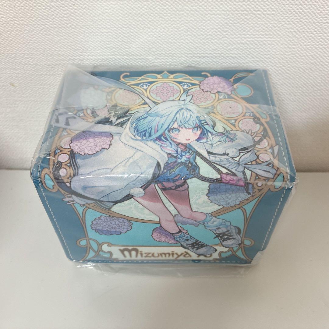 【水宮 枢】ホロライブ ホロカ hololive 合皮製 デッキケース 青 水色