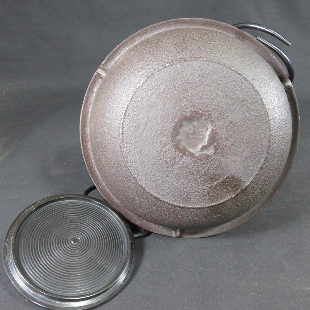 朝鮮風炉 真形釜 左兵衛作 木箱 共箱 茶道具 茶器 茶の湯