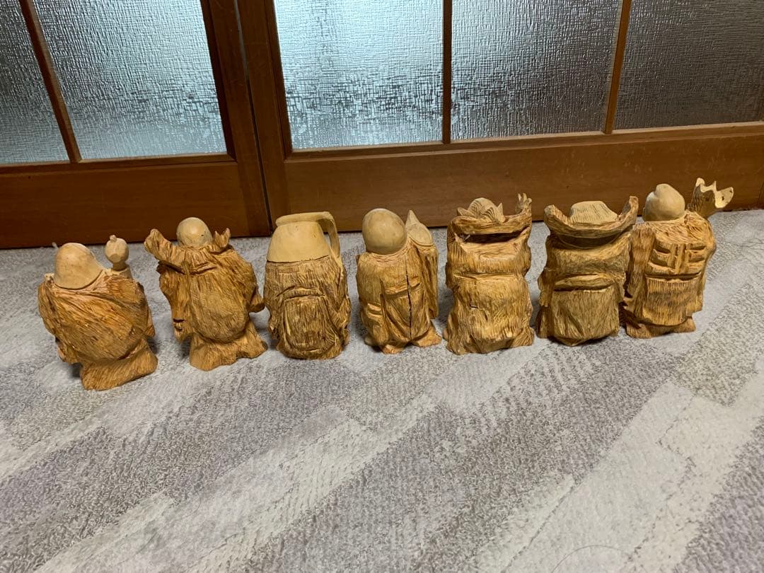 木製 七福神 置物 7体セット　骨董品 アンティーク　縁起物