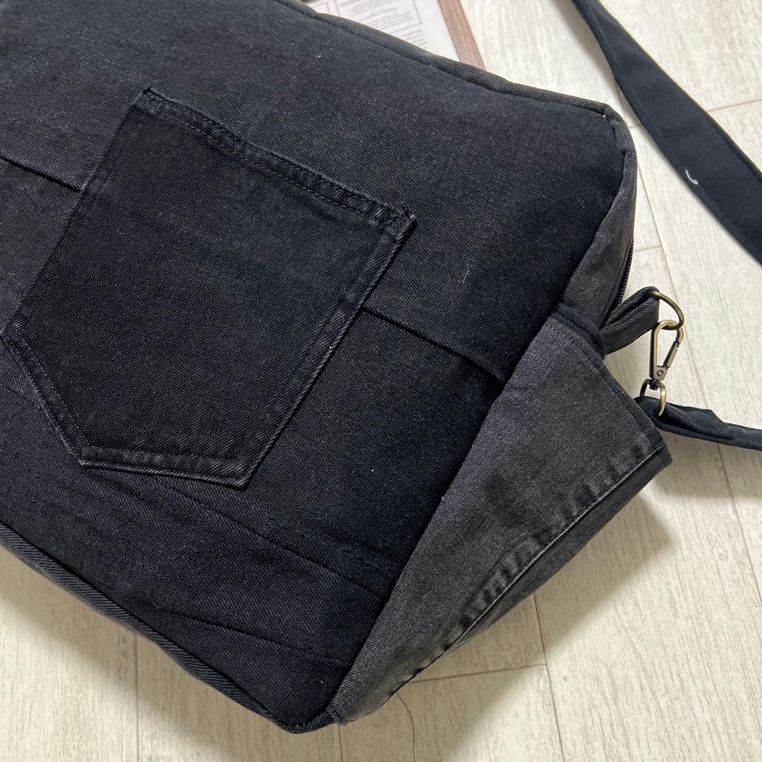 BIGショルダーバッグ　デニムリメイク　ハンドメイド