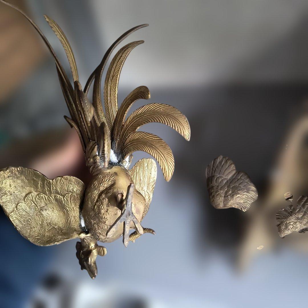 銅 真鍮製 鳥の彫刻