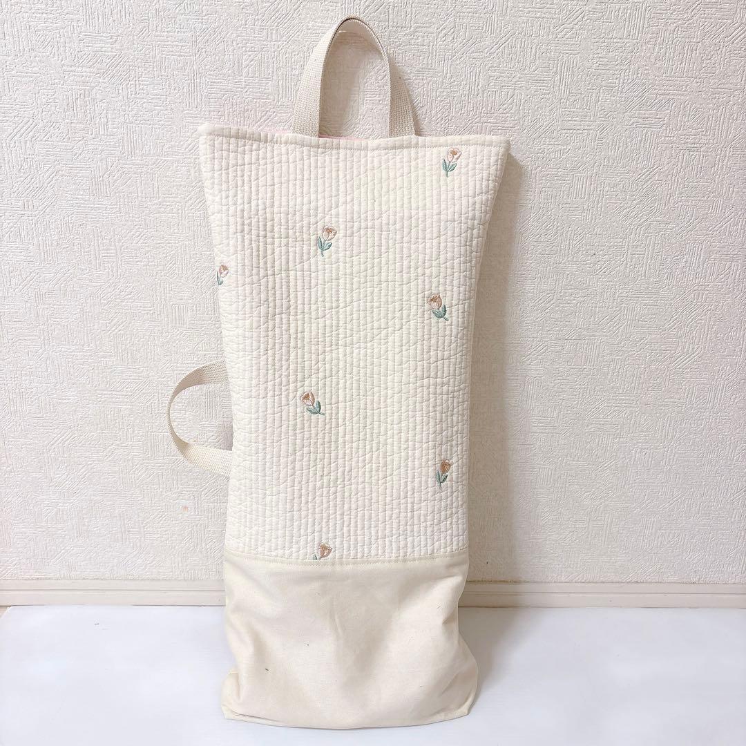 縦型ピアニカケース　お箸セット袋　ヌビ　チューリップ刺繍