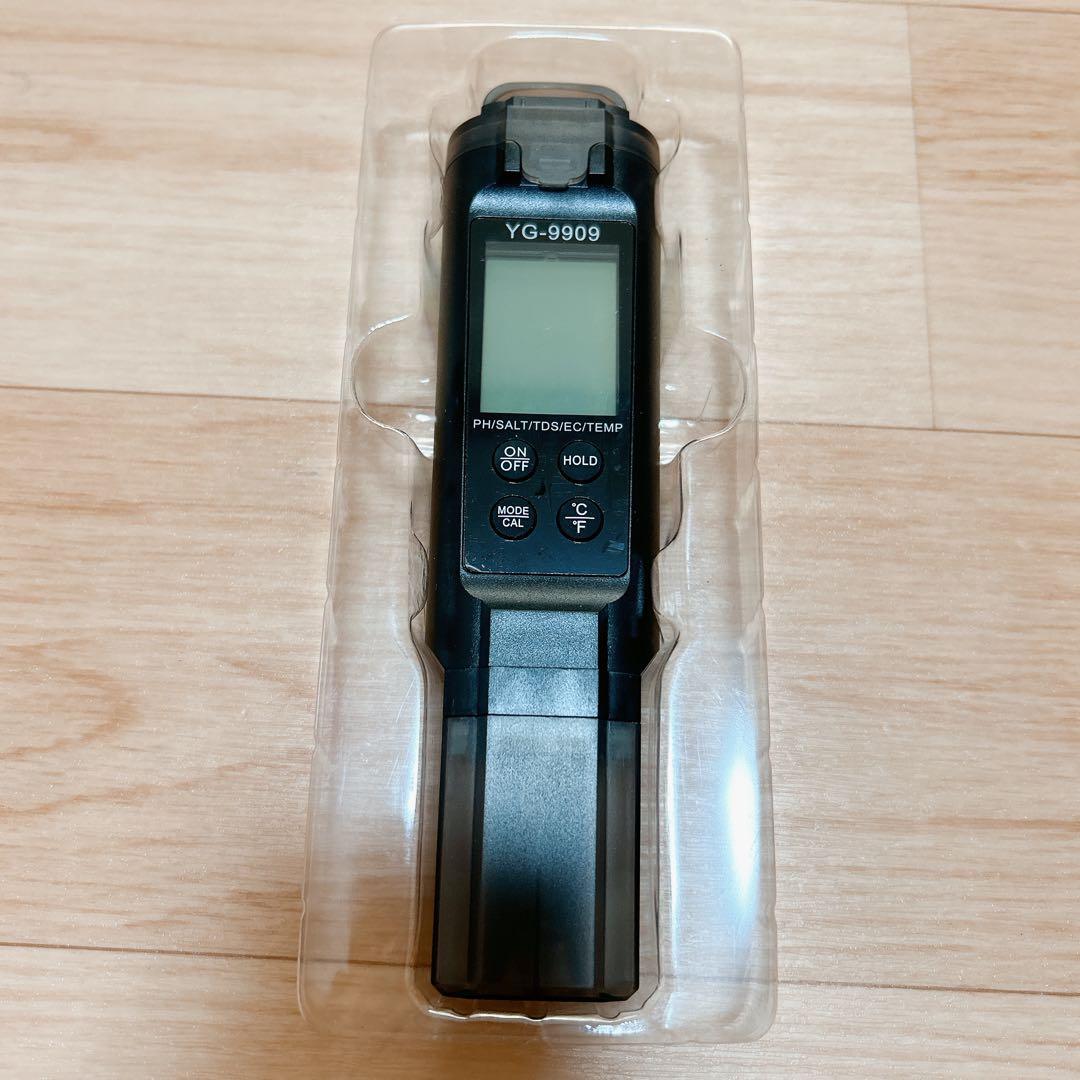 【現品限り】5 in 1 pH EC TDS 塩分濃度/温度測定器