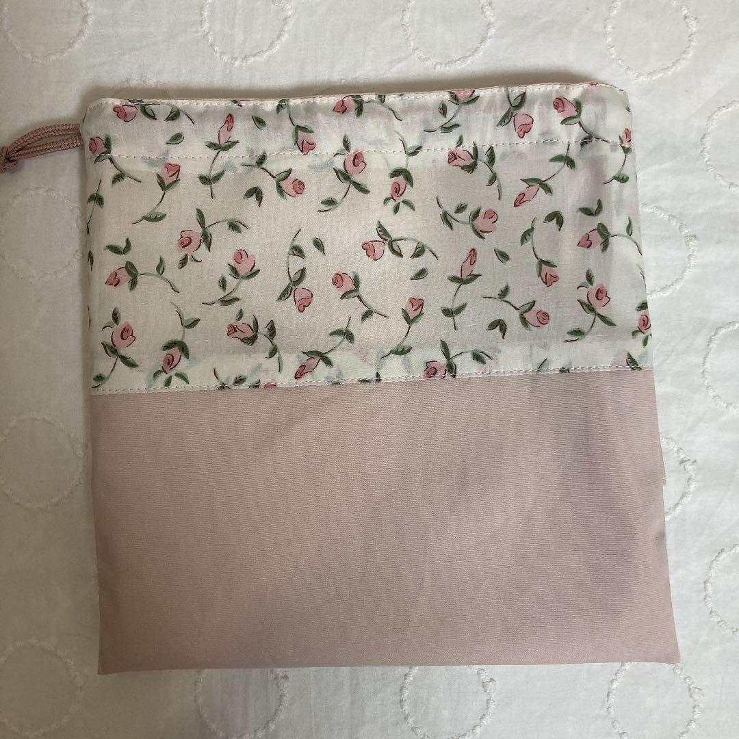 リバティ　フリル　巾着　ハンドメイド