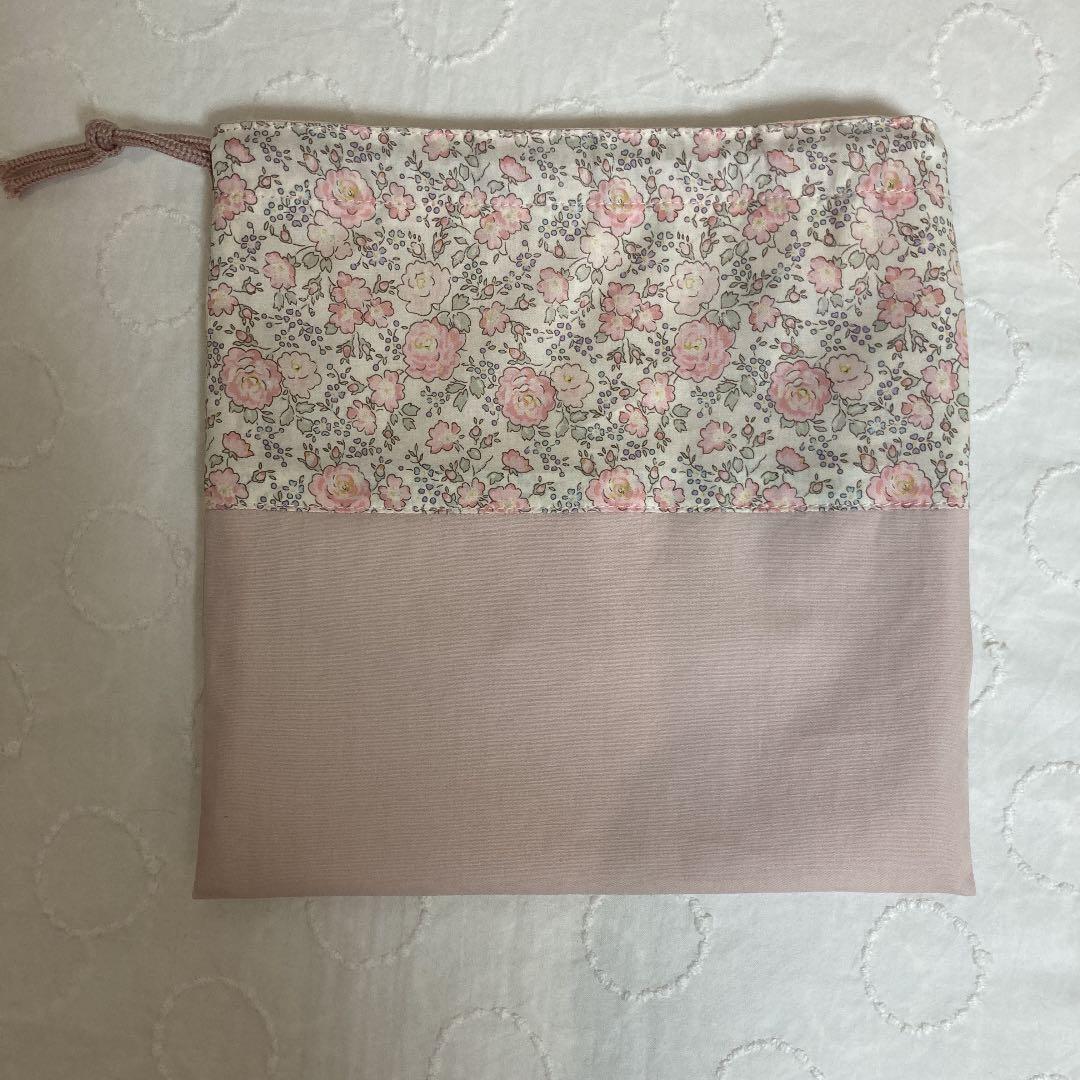 リバティ　フリル　巾着　ハンドメイド