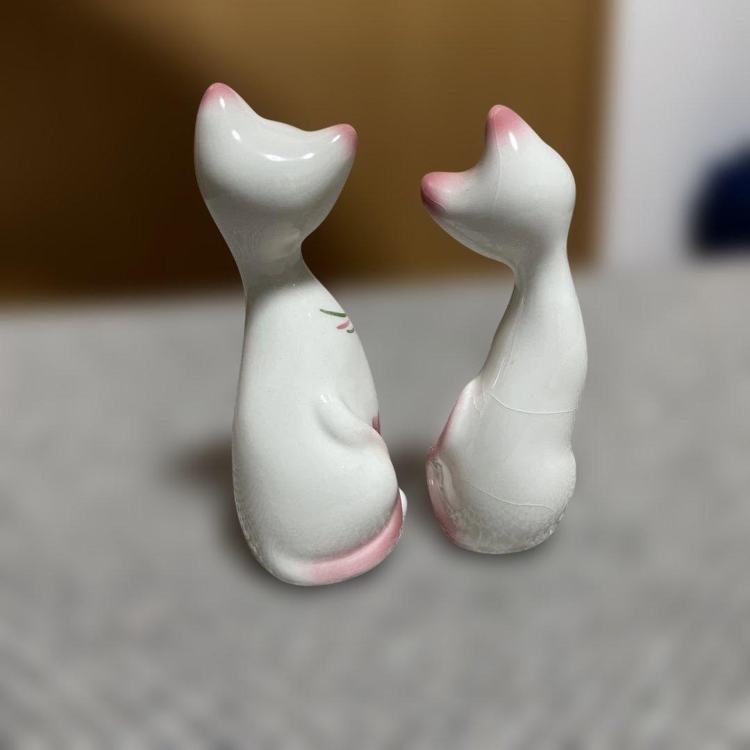 昭和レトロ　シャム猫の陶器置物 サイズ違いの10体セット
