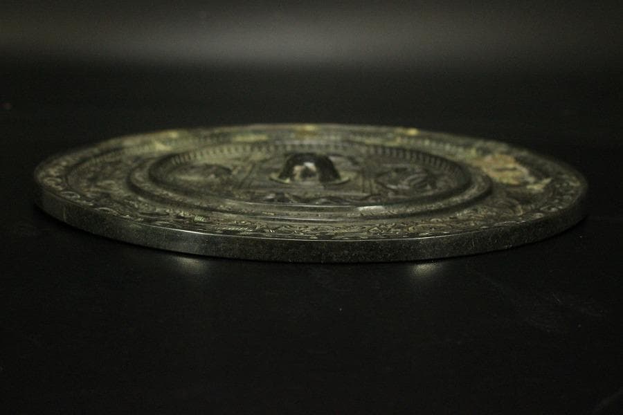 中国美術 銅鏡 古鏡 神獣鏡 φ22cm(ZE750)