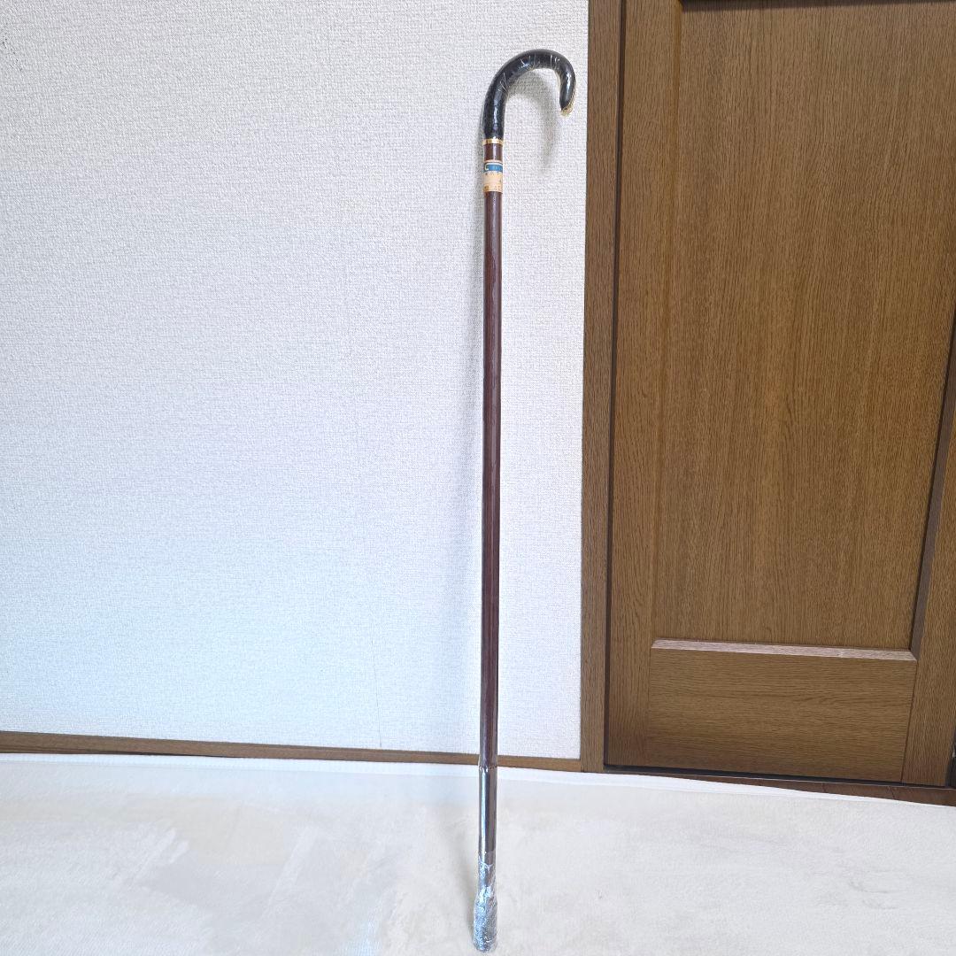 650【未使用】当時物 日本製 樫木製　新水牛の爪　カーブ型杖
