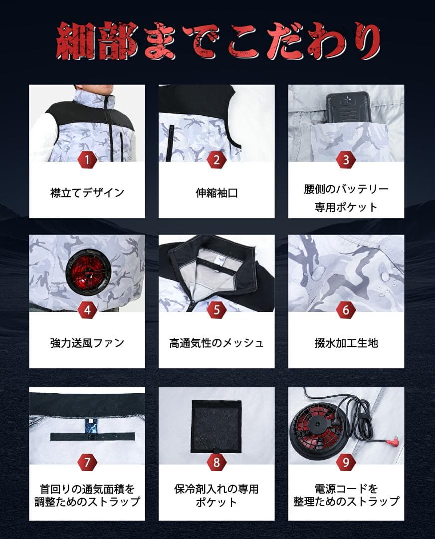 UNISO 空調冷風服 24V バッテリー付 2L
