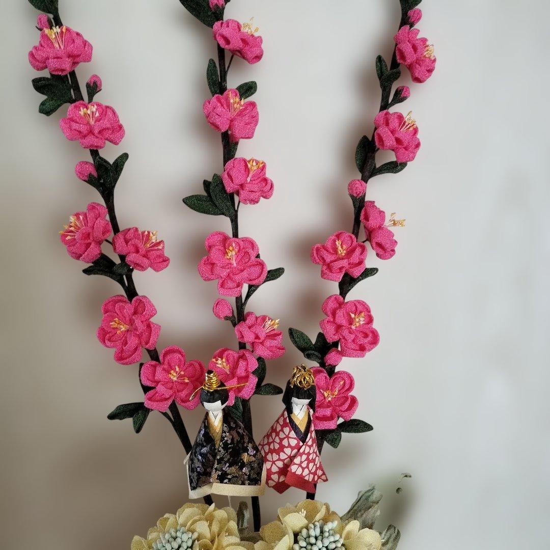 つまみ細工、アートフラワー(布花)　おひなまつり