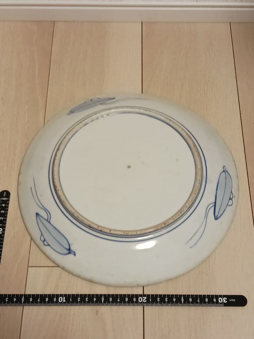 明治時代 伊万里焼 花蝶図 大皿