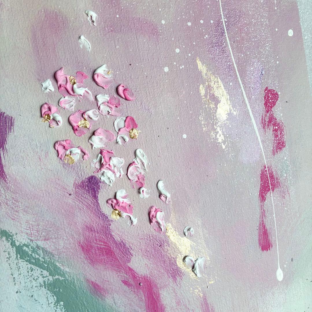 現代アート　45.5×38㎝　花　桜　モダン　アートパネル　インテリア　抽象画