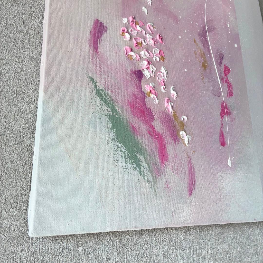 現代アート　45.5×38㎝　花　桜　モダン　アートパネル　インテリア　抽象画