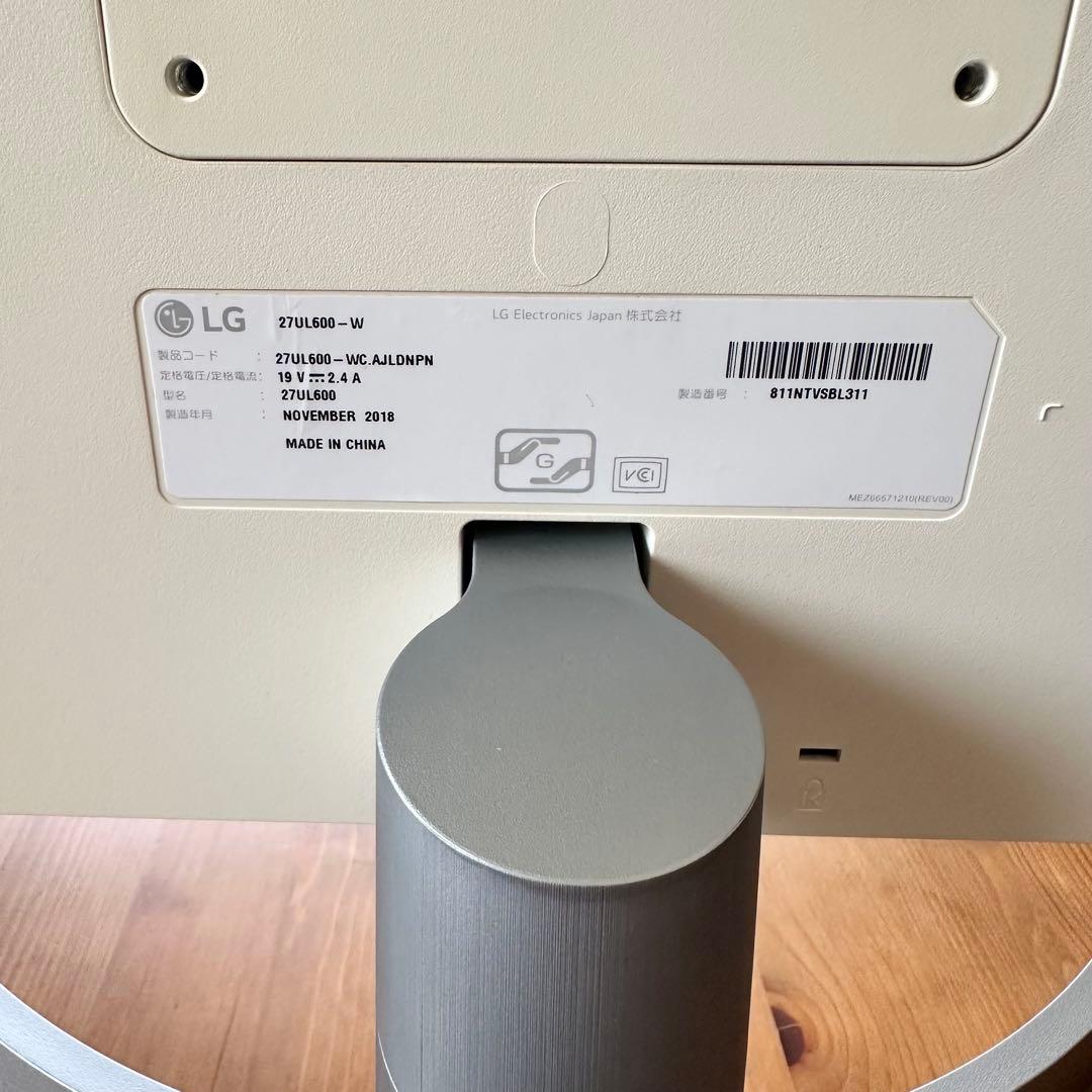 LG 27UL600-W 4K 27インチ IPSパネル モニター