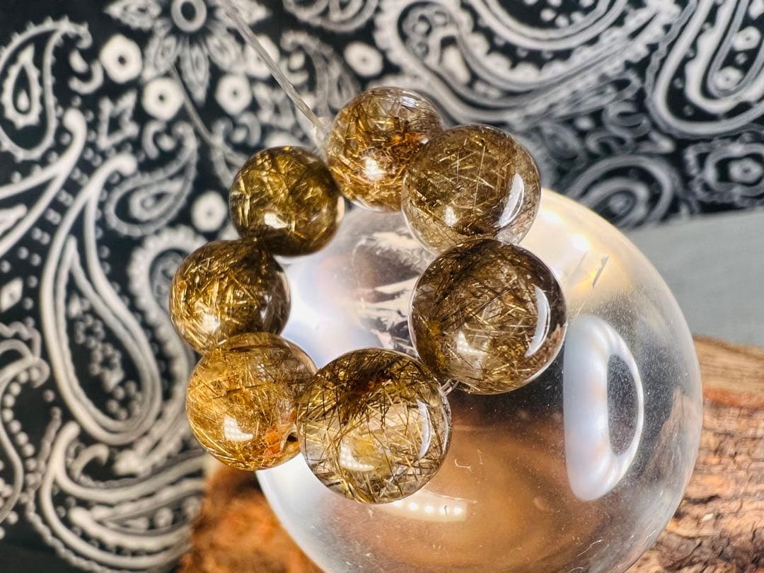 究極品質！濃密針 シルバールチル 8mm 7粒セット 銀針 キャッツアイ 希少