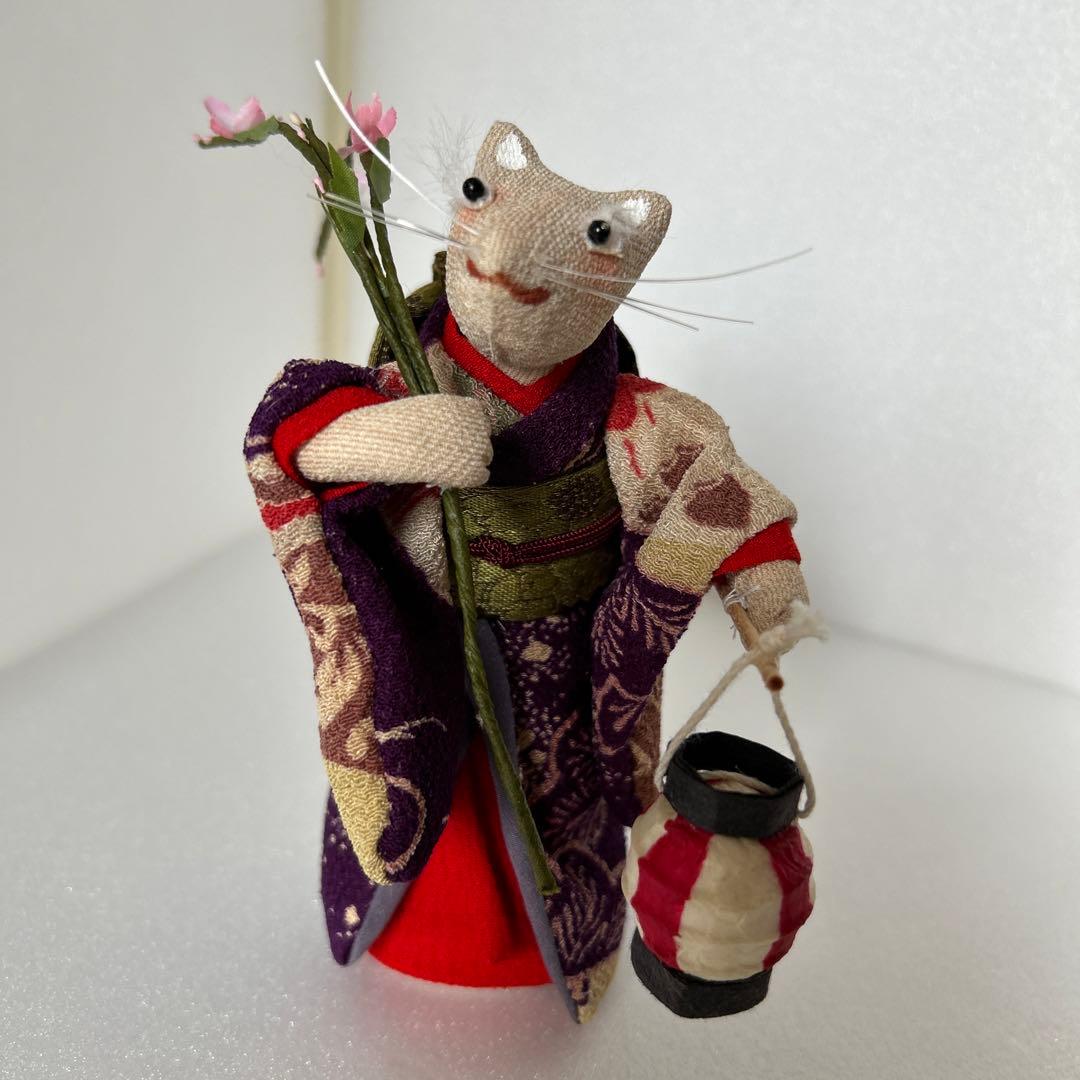 創作人形　古布　縮緬細工　キツネ　ハンドメイド