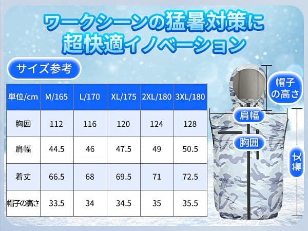 空調作業服 ファン付きベスト L バッテリーセット暴風ファン