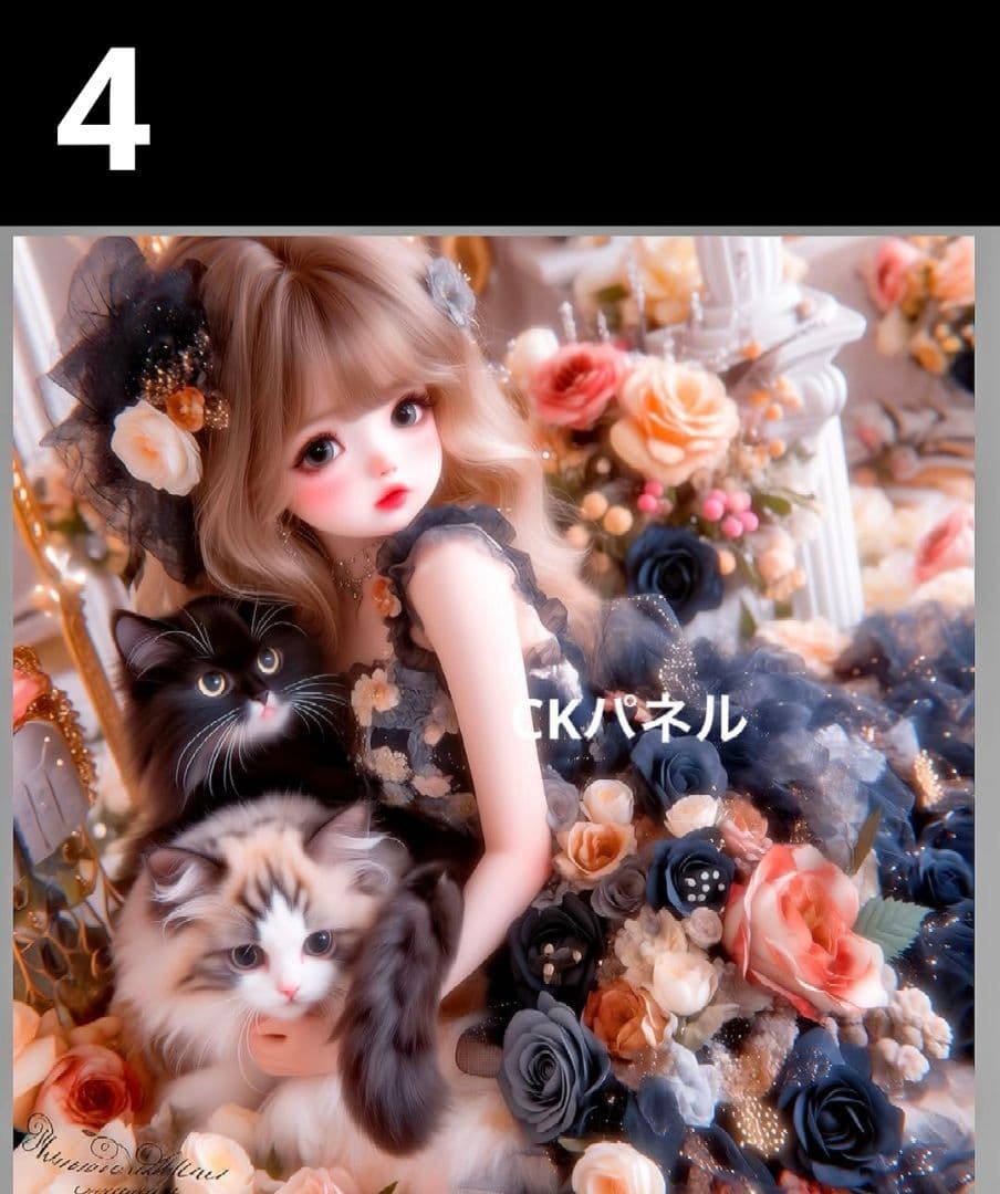 オーダーページ　ハンカチ328 女の子ねこちゃん柄　ハンドメイド2/21