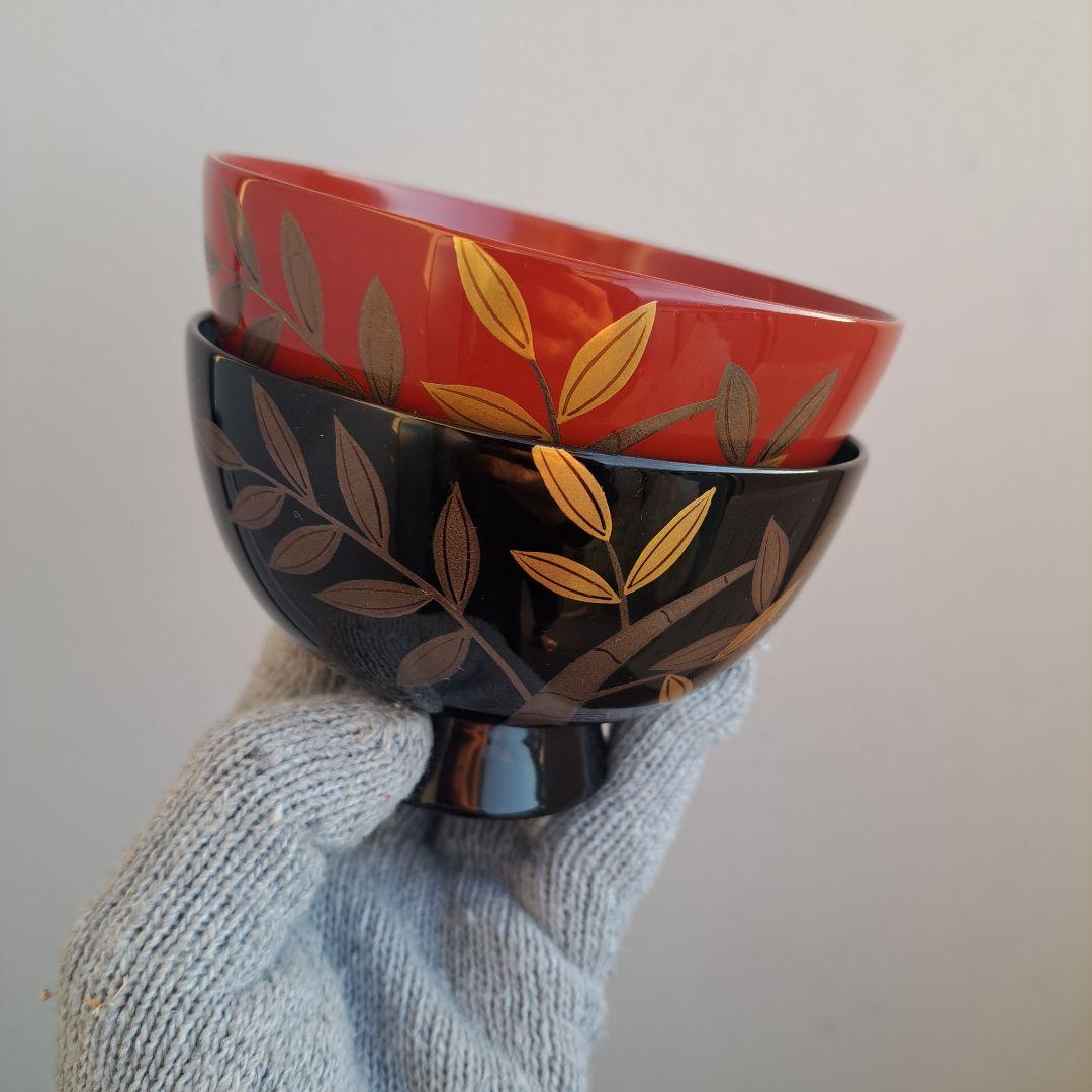 【輪島塗　夫婦椀】布着本堅地　熊野漆器製販商　未使用/長期保管品