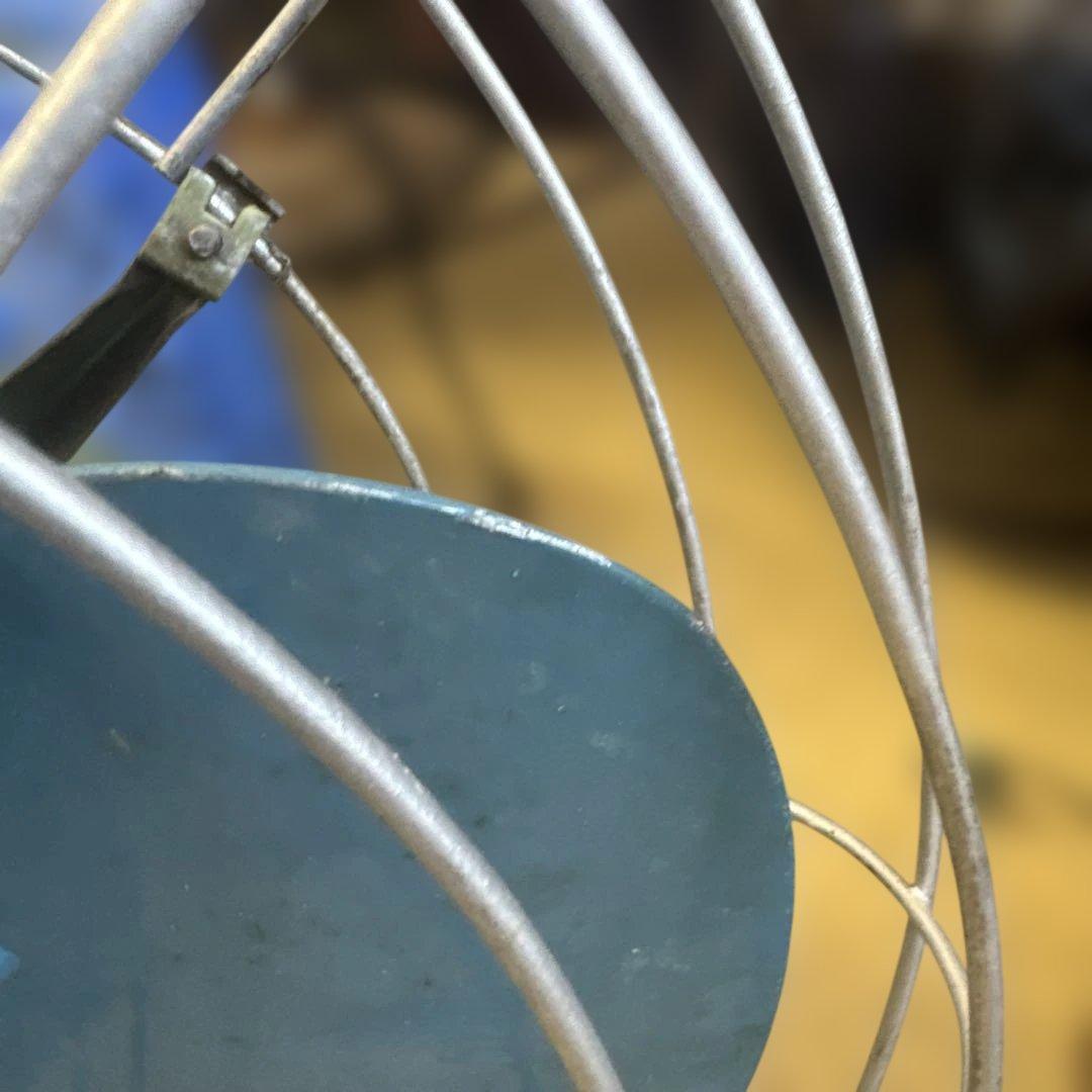ヴィンテージ　レトロ家電　三菱 卓上扇風機 3枚羽根 青