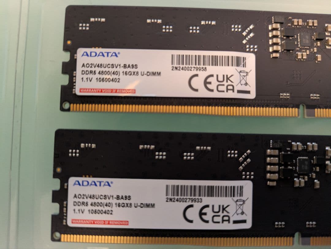 【値下げ】ADATA DDR5-4800 32GB (16GBx2) メモリ