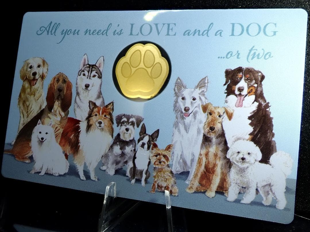 ワンちゃんの肉球金貨！犬のゴールド 限定品 公式COA付
